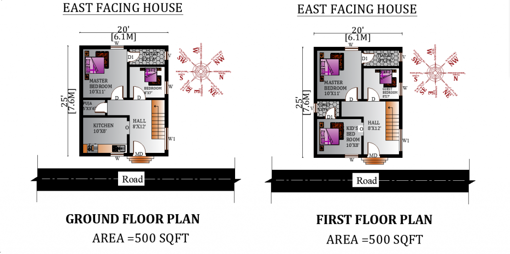 500 Sq Ft 1 Bhk Floor Plan Image