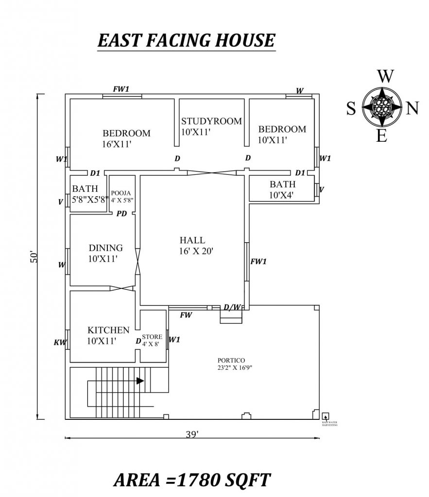 4bhk House Plan Duplex Design 32 Ft X 40