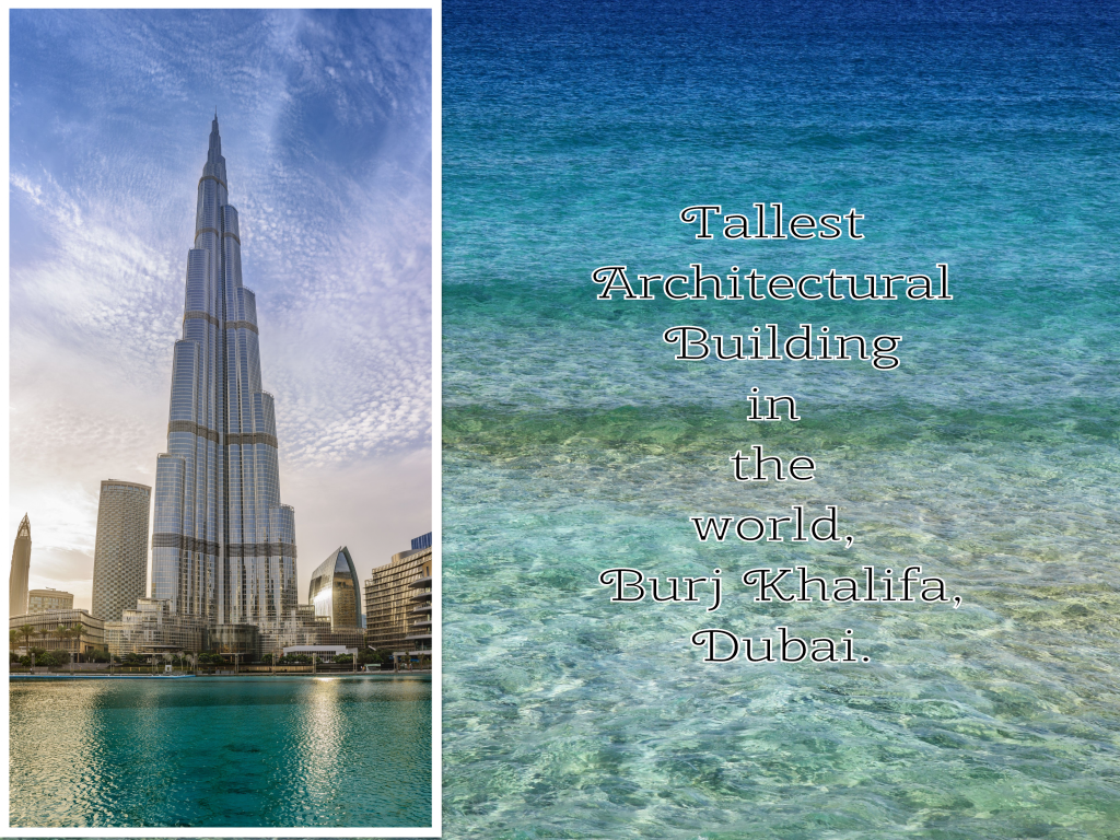 Tallest Architectural Building in the world, Burj Khalifa, Dubai.