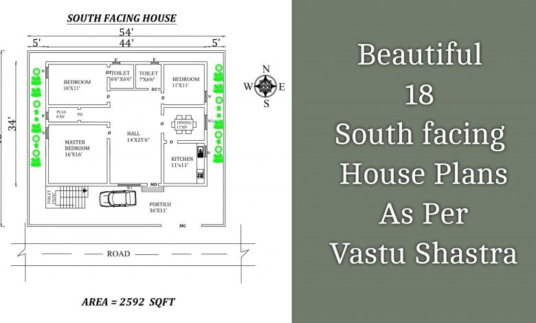 Beautiful 18 South facing House Plans As Per Vastu Shastra
