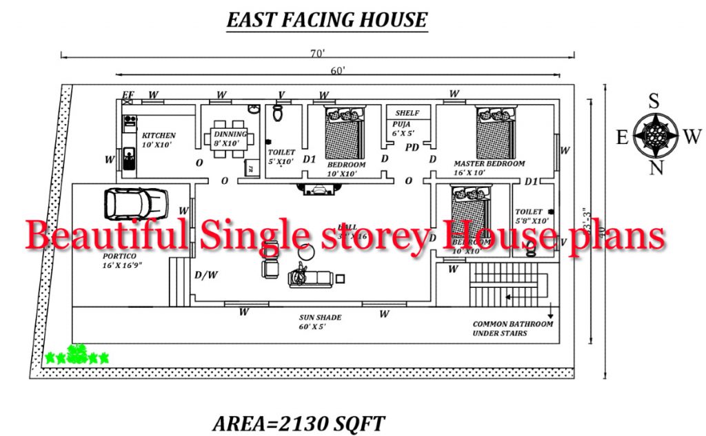 Beautiful Single storey House plan Drawings